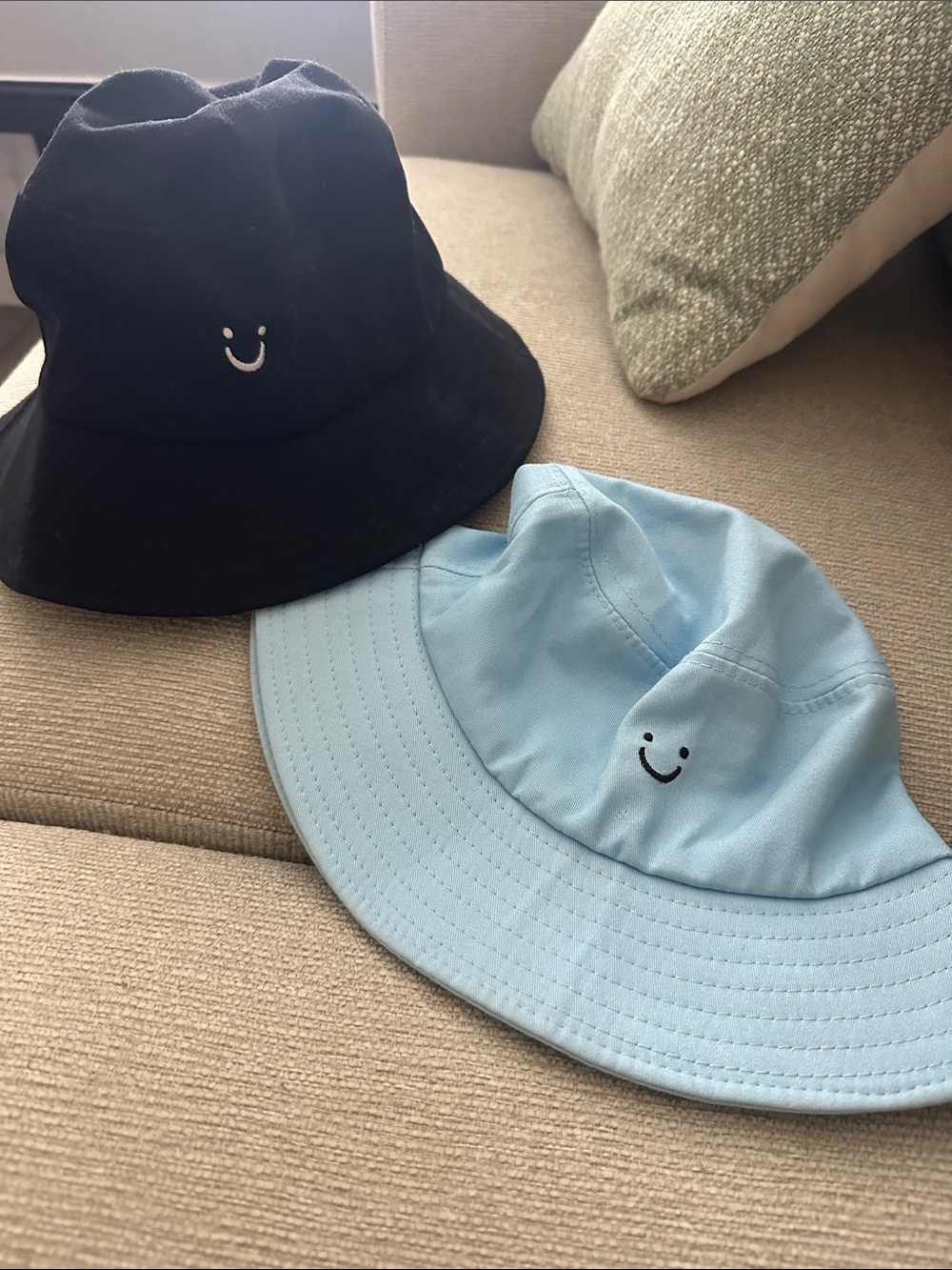 Bucket Hats- Black and Light Blue
